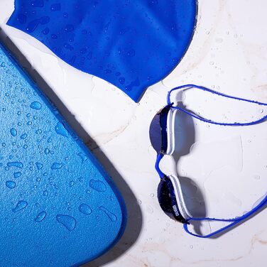 Окуляри для плавання унісекс для змагань Унісекс окуляри для плавання на пітоні (Один розмір підходить всім, синій / білий)