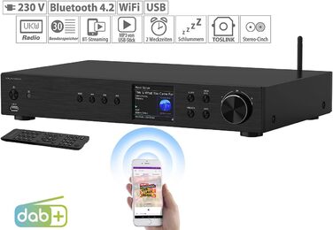 Радіо WLAN радіо цифровий тюнер HiFi, інтернет-радіо, DAB, Bluetooth, чорний