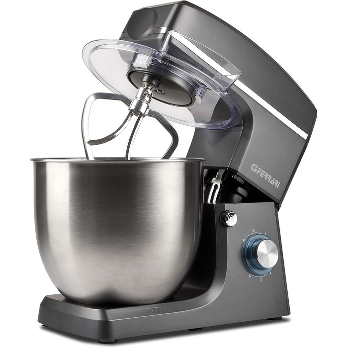 Кухонна машина Pastaio 10 & Lode, 1500 Вт, 10 літрів, нержавіюча сталь, 6 швидкостей, сірий колір