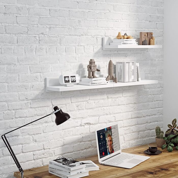 Набір полиць настінних Wandregal 39 см (3 шт) - білі полиці для спальні, ванної, кухні, офісу