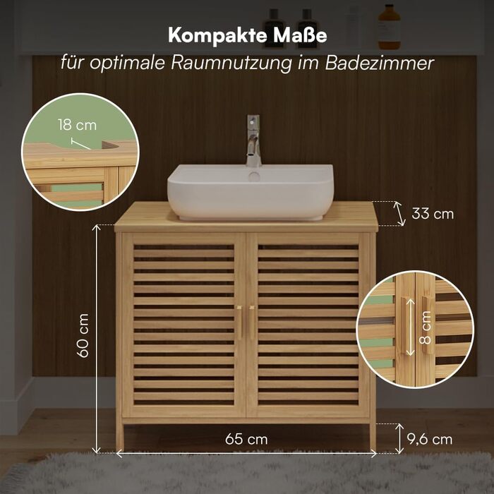 Шафа для ванної кімнати Bellamio Newa Badregal – бамбукова шафа з 5 полицями, 140x33x33 см