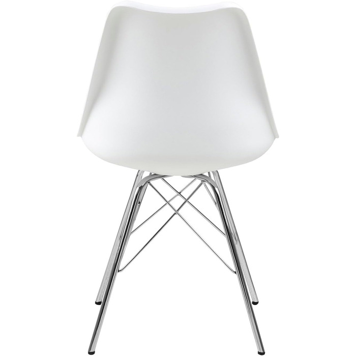 AC Design Furniture Emanuel: 2 стільці для обідньої зони, PU/Метал, 48,5x85,5x54 см, Білий/Хром