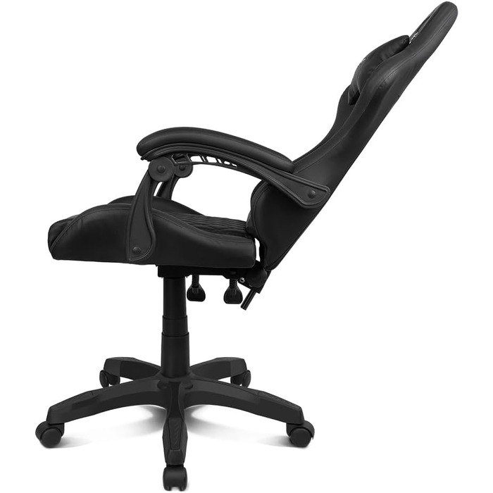 Ігровий крісло DRIFT GAMING DR35 - комфорт та підтримка для геймерів, чорно-сірий, з підголівником та поперековою підтримкою