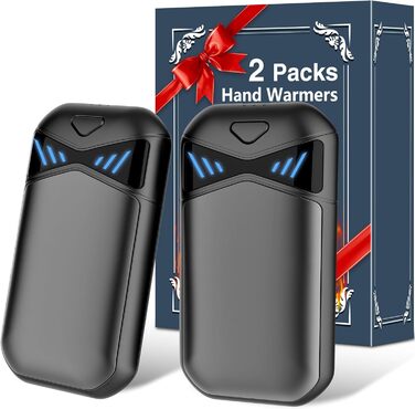 Електричні грілки для рук DDKJ, 2 шт., 7000mAh, магнітні, з 3 рівнями нагріву до 55°C, для дітей, чоловіків та жінок (чорні)