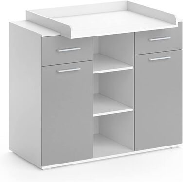 Комод-гойдалка Vicco Leonie з люлькою, білий, 113 x 100 см (сірий)