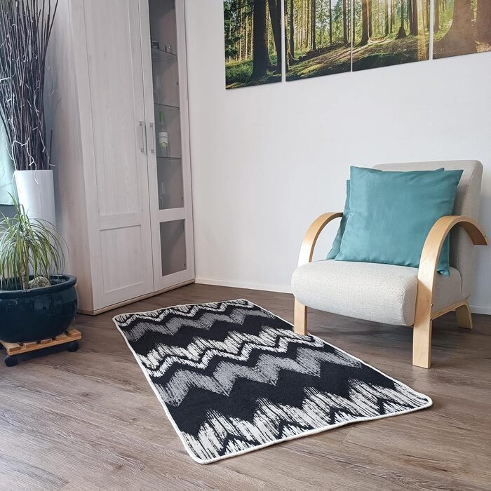 Квадратний сірий килимок з високим ворсом зі штучного хутра килимок для ліжка килимок для передпокою зі штучного хутра з довгим волоссям (дизайн 2, 80 х 150 см)