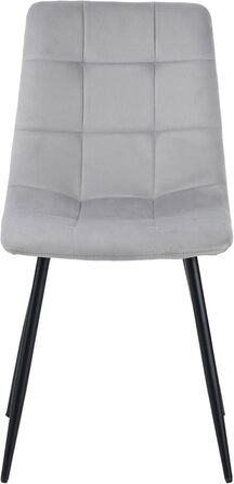 Крісло ALBATROS Bora для обідньої зони, комплект з 4 шт. Стильний дизайн у стилі вінтаж, витримує до 110 кг, м'яке крісло для кухні або обіднього столу (велюр, сірий)