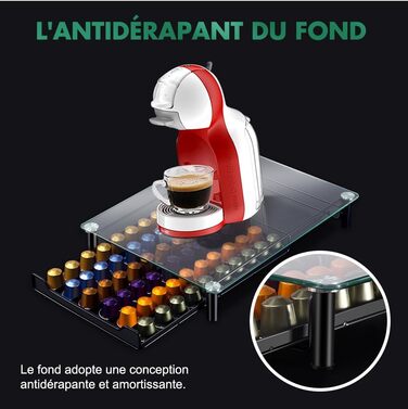 Підставка для капсул Nespresso Masthome, 60 капсул, скло, з серветкою для чищення