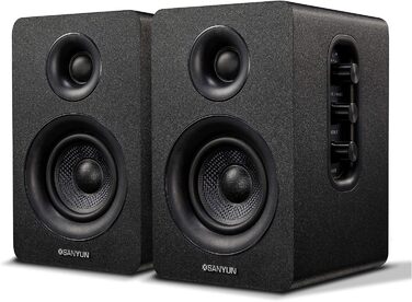 Поличкова акустика Sanyun SW208 3 Bluetooth 5.0, 60 Вт, 24-бітний ЦАП, 3D об'ємний звук, чорний (пара)