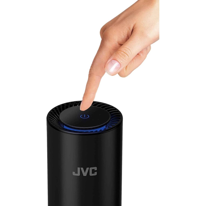 Повітряний очисник JVC KS-AP120 з фотокаталiтичною системою, CADR 8,5 м³/год, фільтр EPA E12, UV-фільтр, іонізатор, 2 режими очищення, 12 Вт, USB, сенсорне управління