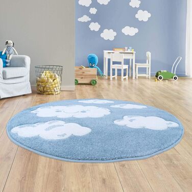 Дитячий килимок Taracarpet Bueno Високоякісний контурний виріз Blue Clouds 080x150 см