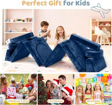 Модульне дитяче диван-конструктор 12 в 1 – сертифікат CPC, дитячий диван-трансформер, дитячий кушетка з міцних пінопластових подушок, ідеальний для дитячої кімнати