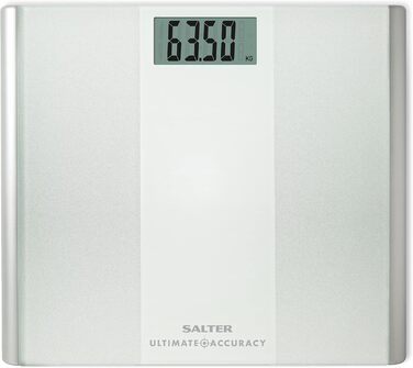 Цифрові ваги для ванної кімнати Salter 9009 WH3R - Електронні ваги ваги тіла з вантажопідйомністю 180 кг, ваги для ванної кімнати з дисплеєм, що легко читається, покрокова технологія, розміри в 50 г, матова платформа