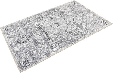 Килимок для домашньої ванної Wecon, килимок для ванної, нековзний і миється, вінтажний, міський маєток (сірий) (60 x 100 см)