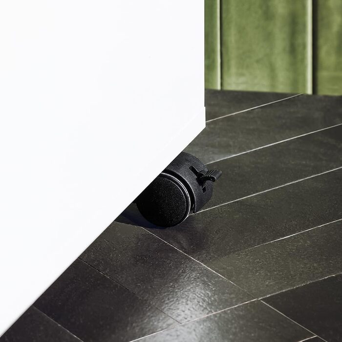 Тумбочка для ванної кімнати SoBuy з колесами, вузька з 3 висувними ящиками, компактна комода з дерева, навісна шафка для маленьких ванних кімнат, туалетів та кухонь, білий, 65x23x82 см, BZR54-W (Натуральний)