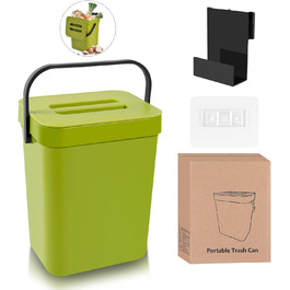 Смітник для органічних відходів AIVORO, 3 л, герметичний та компактний, універсальний, в комплекті 4 пакети для органічних відходів