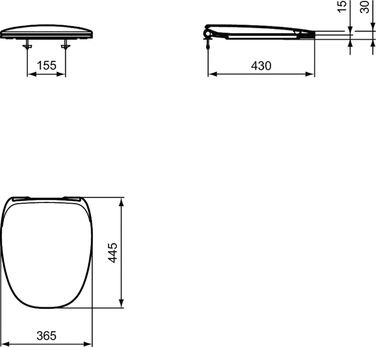 Сидіння для унітазу Ideal Standard T676701 Dea, біле з плавним закриттям White