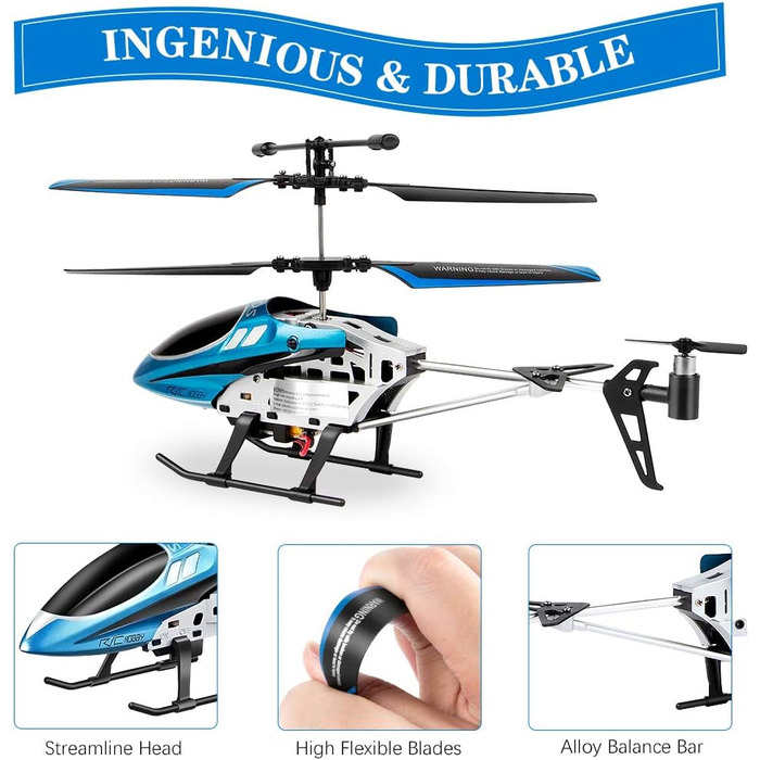 Радіокерований вертоліт VATOS YD-927, RC гелікоптер для дітей, 3 канали, 2.4 GHz, LED, гіроскоп, міні-вертоліт для приміщень