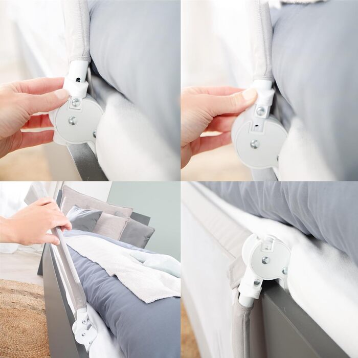 Захисний бортик для ліжка Roba Klipp-Klapp 100 сірий 135x40 см - бортик для дитячого ліжечка, складаний, захист від випадання для немовлят та дітей