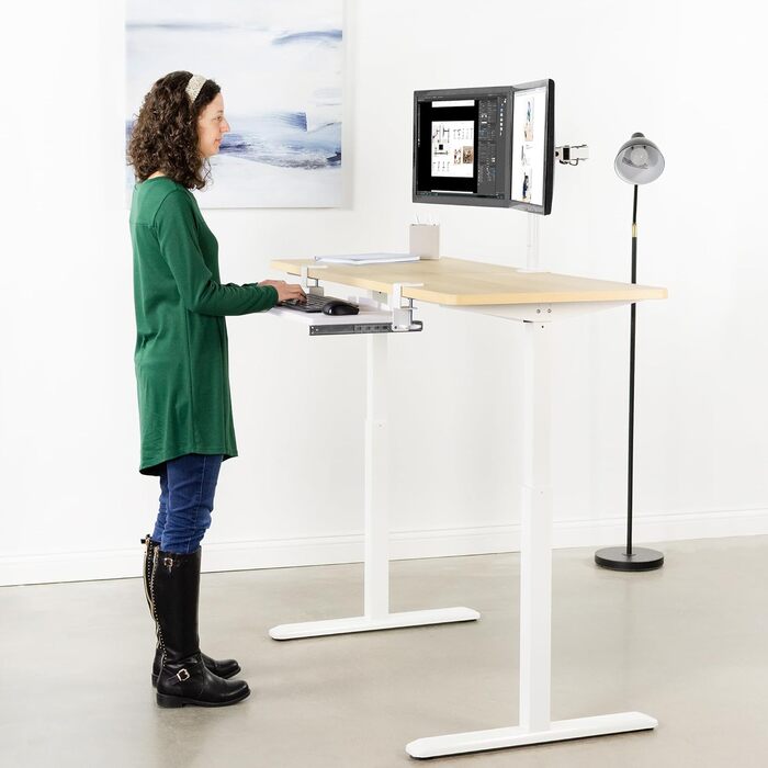 Висувна платформа для клавіатури VIVO, 69x28 см, біла, MOUNT-KB05W