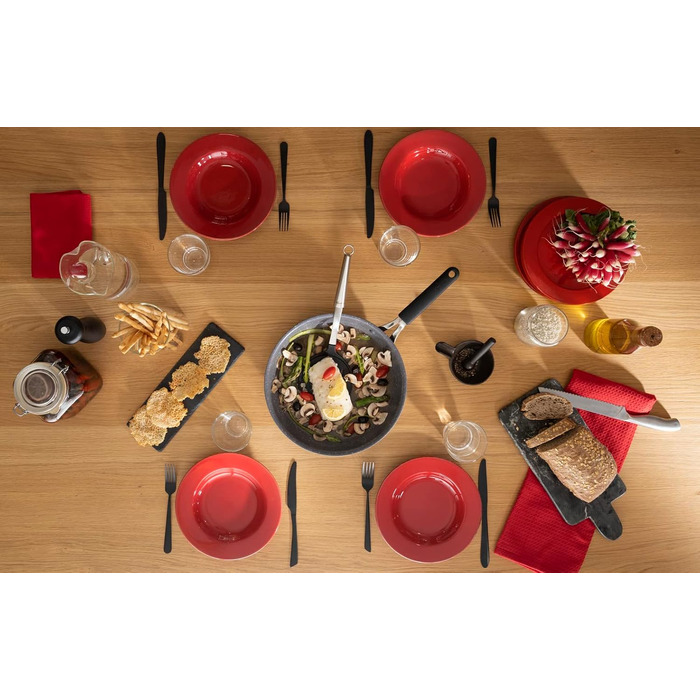 Сковорода Lagostina Tempra Mineral з антипригарним покриттям, діаметр 28 см, ручки з силікону, ефект каменю, для всіх типів плит