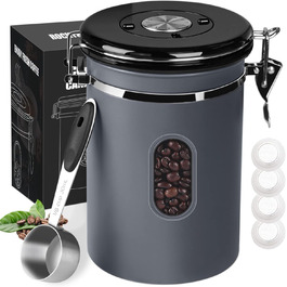 Кавова банка ROCKY & CHAO герметична ємність для кави з нержавіючої сталі ємністю 2,8 л Ємність для зберігання чаю горіхи Какао довше і свіже