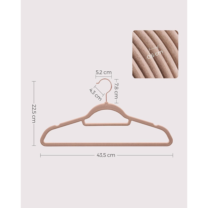 Набір вішалок SONGMICS 20 шт. з оксамиту, для одягу, краваток, рушників, 360° обертання, срібно-світло-зелені