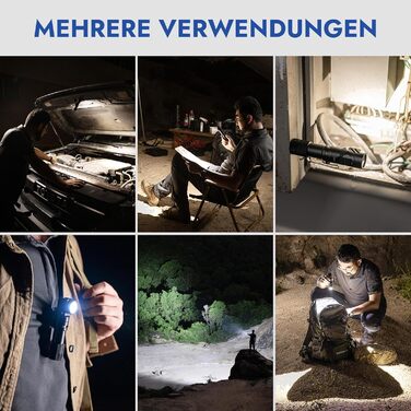 Тактичний ліхтарик WUBEN L1 LED: 2000 люмен, 6 режимів світла, водонепроникний IP68, акумуляторний, з кобурою, чорний (P9)