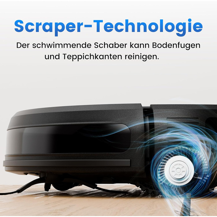 Робот-пилосос AIRROBO P30 з функцією миття підлоги, 3000Pa, 3-в-1, для тварин, килимів, твердих підлог, з пультом керування, 120 хв роботи, чорно-синій