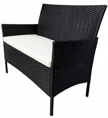 Комплект садових меблів Rino з ротанга, чорний, 7 предметів