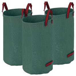 Outsunny Garden Bag 3x120L Водонепроникний мішок для садових відходів з ручками, стабільний мішок для листя, автономні садові мішки із захистом від ультрафіолету, багаторазові мішки для садових відходів Зелені відходи
