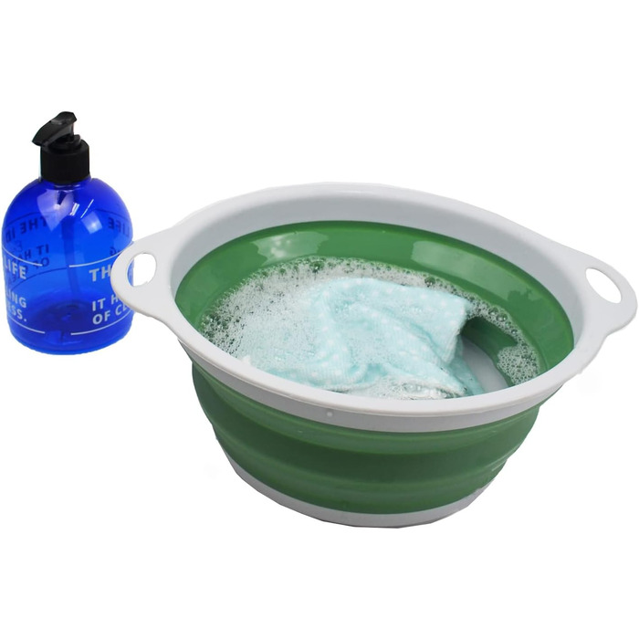 Набір складаних друшляків та мисок SAMMART 2,6 л з TPE/PP. Складна мийка - портативна ванна для ополіскування - компактний друшляк