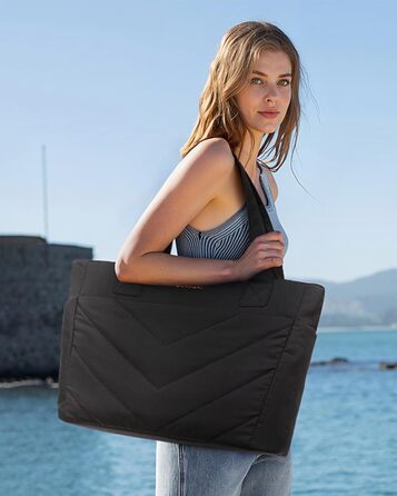 Сумка для ноутбука LOVEVOOK 15.6 дюймів, жіноча: шопер, велика робоча сумка, для навчання, офісу, школи (17.3 дюйми, чорна)