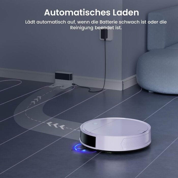 Робот-пилосос OKP K5P Purple: 5000Pa, навігація, HEPA-фільтр, Wi-Fi, для тварин, килимів, твердих підлог