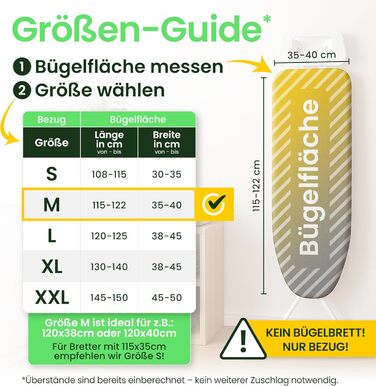 Преміум чохол для прасувальної дошки SimplySmooth 120x40 см, OEKOTEX100, Made in Germany, комфортне покриття, сірий/білий