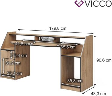 Ігровий стіл Vicco Joel, 179,8 x 65,5 см (Дуб Голдкрафт)