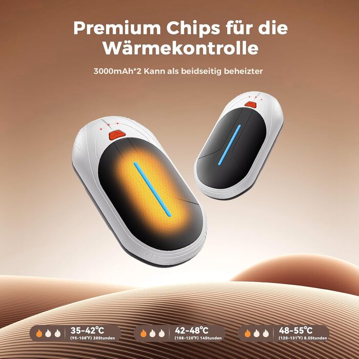 Електричні грілки для рук 2 шт., 6000mAh, ультратонкі, перезаряджувані, портативні, для кемпінгу, спорту, подарунок на Новий рік