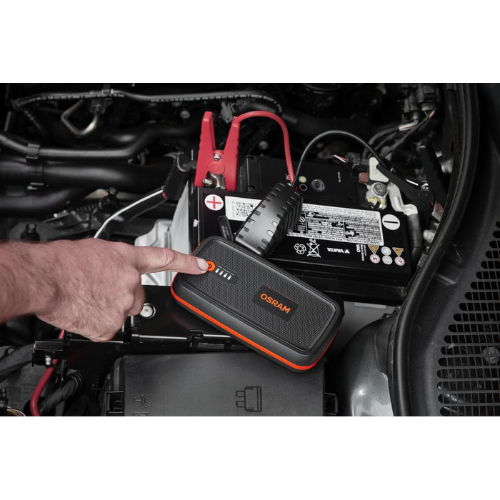 Osram BATTERYstart 400: Літієвий пусковий пристрій 2000A 12V з Powerbank, для бензинових та дизельних двигунів до 8L/4L, 16800mAh