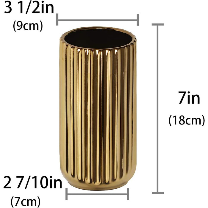 Керамічна ваза HCHLQLZ HE1067-J 18 см золотиста