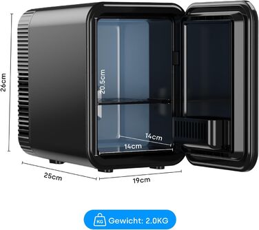 Mini холодильник Enventor 10L: портативний, з подвійним охолодженням, 12V/220V, для авто, спальні, офісу, чорний