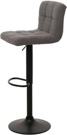 Набір з 2 барних стільців Mendler HWC-G87, регульовані по висоті, обертаються, з тканини Boucle (450г/м²), FSC® сертифіковані (темно-сірий)
