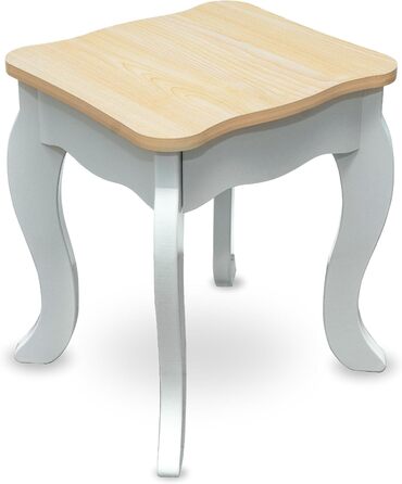 Детський туалетний столик Mamabrum XXL з дерева з пуфом та LED-дзеркалом – для дівчаток віком від 3 років з висувною шухлядою та аксесуарами для краси – ігровий набір та письмовий стіл MAM240 DRESSER