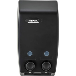 Камерний дозатор мила Varese Black, Настінний дозатор мила для загвинчування або склеювання, пластик, 13,5 x 25 x 8 см, Чорний, 2-