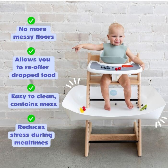 Акуратна миска-підставка для Stokke Tripp Trapp - захист від крихт та розливів, білий колір