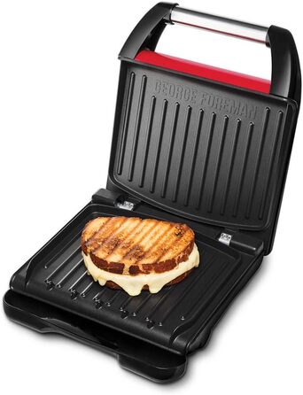 Контактний гриль George Foreman Family Steel Rot (28x17 см) - для 5 порцій, для м'яса, риби та овочів, Паніні та сендвічі, зменшує жир до 42%