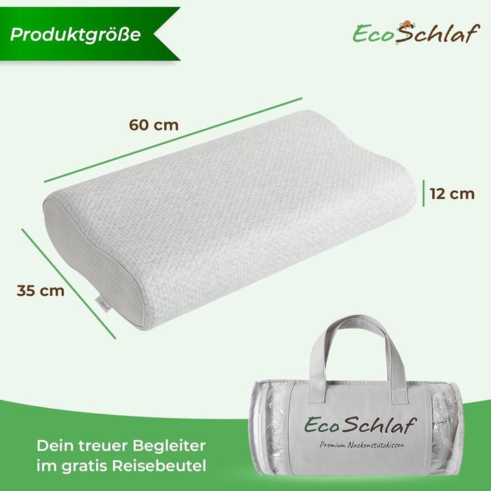 Ортопедична подушка для шиї Premium з ефектом пам'яті (Memory Foam) для сну на боці, ергономічна антихрапінкова подушка від болю в шиї, сіра