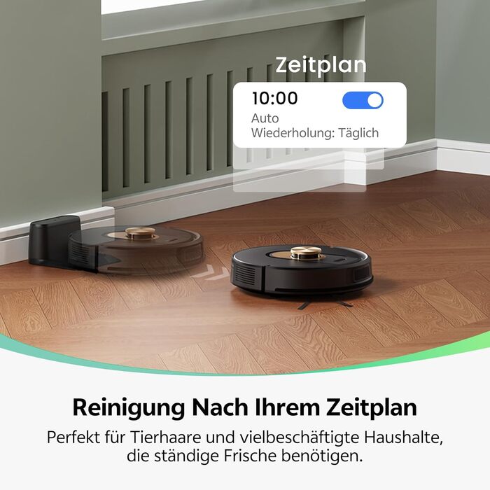 Робот-пилосос Vexilar W9 з функцією миття підлоги, 5000Pa, LiDAR навігація, тихий (50 dB), 150 хв роботи, 15 зон заборони, 5 карт, керування через додаток, пультом та голосовим асистентом