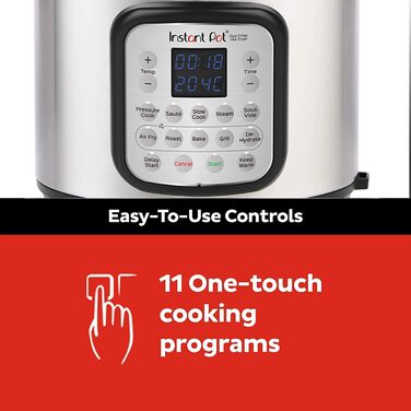 Instant Pot Duo Crisp 5.7L – мультикухня 11-в-1: мультиварка, фритюрниця, скороварка, пароварка, гриль, су-від