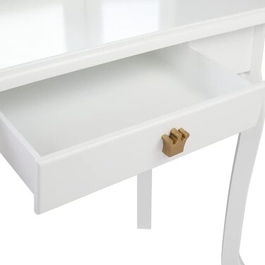 Дитячий туалетний столик LEADZM з пуфом для дівчаток, з двома 180° дзеркалами та ящиком, для дітей 3-9 років (білий & рожевий)