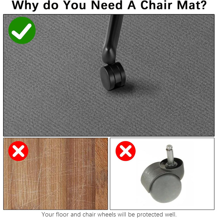 Килимок під офісний стілець 90x140 см | Захист для підлоги | Килимок від подряпин | Для ламінату, паркету та твердих підлог (темно-сірий)